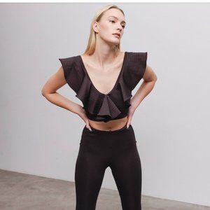 ONA by Yoon Chung Convertible Ruffle Crop Top Sz S